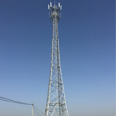 Mastro galvanizado da torre da estrutura de Q355b autossuficiente para a telecomunicação