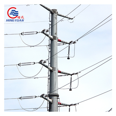 Poste de energia elétrica galvanizado por imersão a quente utilitário octogonal