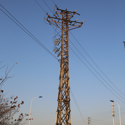 Linha de transmissão 220kv galvanizada ângulo torres, torre 10m elétrica de alta tensão