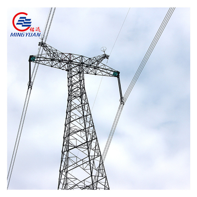 O mergulho quente galvanizou a torre de aço da tensão média para a linha elétrica