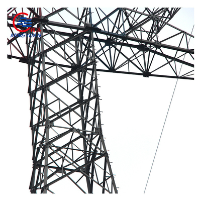 O mergulho quente galvanizou a torre de aço da tensão média para a linha elétrica