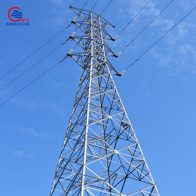 a torre elétrica de aço da torre da corrente 132kv elétrica para a linha de transmissão com mergulho quente galvanizou