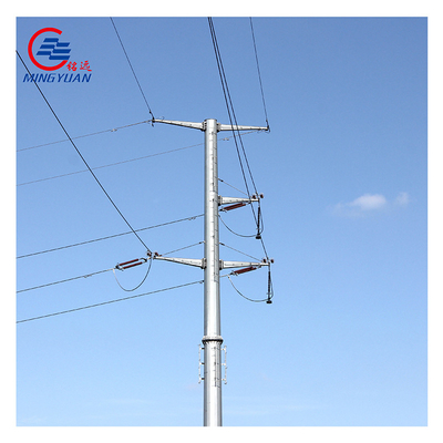 Poste de energia elétrica galvanizado por imersão a quente utilitário octogonal
