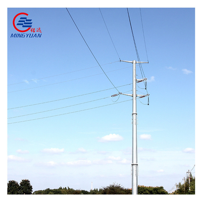 Poste de energia elétrica galvanizado por imersão a quente utilitário octogonal