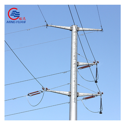 Poste de energia elétrica galvanizado por imersão a quente utilitário octogonal