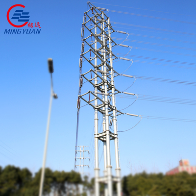 Tensão alta Q460 do ângulo elétrico aéreo de alta tensão da estrutura do poder 550kV da transmissão