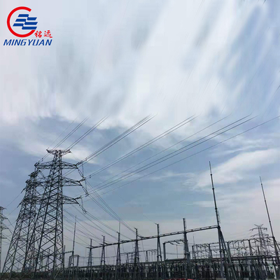 Tensão alta Q460 do ângulo elétrico aéreo de alta tensão da estrutura do poder 550kV da transmissão