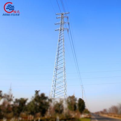 Q355B galvanizados entrelaçam a linha de transmissão elétrica de alta tensão ângulo da torre de aço do metal
