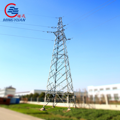 Q355B galvanizados entrelaçam a linha de transmissão elétrica de alta tensão ângulo da torre de aço do metal