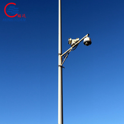 O aço montado câmera Polo do CCTV galvanizou de serviço público octogonal do metal da monitoração de segurança