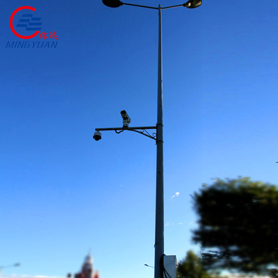 O aço montado câmera Polo do CCTV galvanizou de serviço público octogonal do metal da monitoração de segurança
