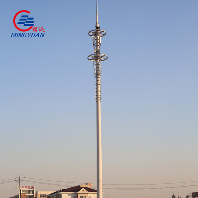 A torre Monopole das telecomunicações de Q355b galvanizou a antena de rádio mergulhada quente